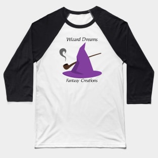 Wizard Dreams Fantasy Creations Wizard Hat Logo Baseball T-Shirt